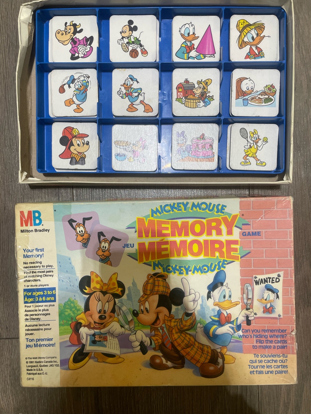 1991 vintage Mickey Mouse matching ages 3-6 Milton Bradley